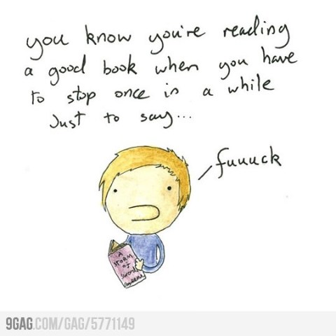 Sabés que te estás leyendo un buen libro cuando tenés que parar de vez en cuando nada más que para decir ... mierda